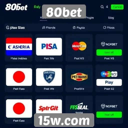 Opções de pagamento disponíveis no 80bet